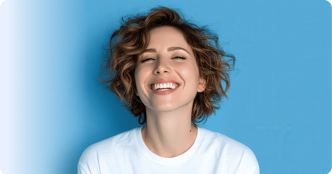 Smiling satisfied patient