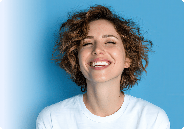 Smiling satisfied patient